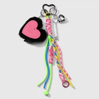 Modern Style Pu Leather Imitation Pearl Plush Star Heart Shape Knot Women's Bag Pendant Keychain sku image 2