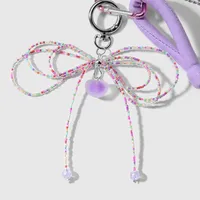 Sucré Résine Synthétique Corde Alliage De Zinc Forme De Cœur Noeud D'Arc Clé Femmes Pendentif De Sac Porte-Clés main image 5