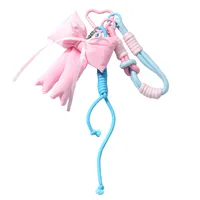 Dulce Resina Sintética Soga Aleación De Zinc Forma De Corazón Nudo De Lazo Llave Mujeres Colgante De Bolsa Llaveros main image 4