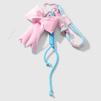 Sweet Synthetic Resin Rope Zinc Alloy Heart Shape Bow Knot Key Women's Bag Pendant Keychain sku image 1