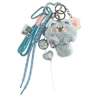 Cute Plush Paw Print Cat Women's Bag Pendant Keychain main image 6