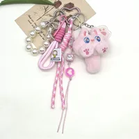 Cute Plush Paw Print Cat Women's Bag Pendant Keychain sku image 2