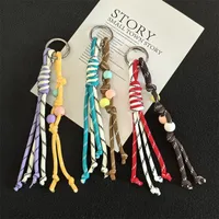 Modern Style Braiding Thread Knot Women's Bag Pendant Keychain main image 3