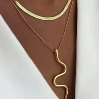 Snake Elegant Vintage Style Simple Style Alloy Long Necklace Wholesale main image 1