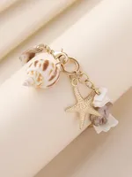 Gravier Alliage De Zinc Vacances Plage Étoile De Mer Conque Bracelet De Cheville main image 4