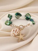 Gravel Zinc Alloy Vacation Beach Starfish Conch Anklet main image 7