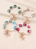 Gravier Alliage De Zinc Vacances Plage Étoile De Mer Conque Bracelet De Cheville main image 1