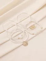 Plastic Zinc Alloy IG Style Casual Shell Anklet main image 4