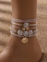 Plastic Zinc Alloy IG Style Casual Shell Anklet sku image 1