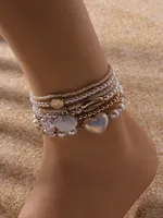 CCB Imitation Pearl Plastic Hawaiian New Style Shell Anklet main image 4