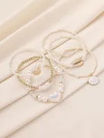 CCB Imitation Pearl Plastic Hawaiian New Style Shell Anklet main image 5