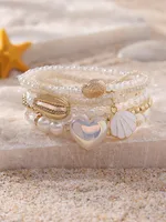 CCB Perle D'Imitation Plastique Hawaïen Style Coréen Coquille Bracelet De Cheville main image 3