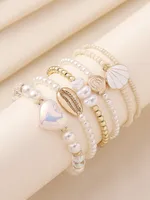 CCB Imitation Pearl Plastic Hawaiian New Style Shell Anklet main image 6