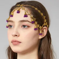 Women's Grape Cluster Ball Vintage Style Ethnic Style Zinc Alloy Rhinestone Hair Chain sku image 4