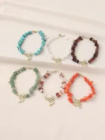 Natural Stone Zinc Alloy Vintage Style Preppy Style Vacation Butterfly Anklet main image 4