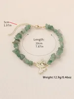 Natural Stone Zinc Alloy Vintage Style Preppy Style Vacation Butterfly Anklet main image 2