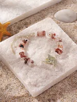 Natural Stone Zinc Alloy Vintage Style Preppy Style Vacation Butterfly Anklet sku image 3