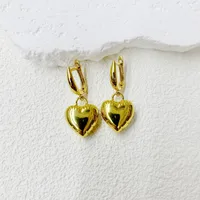 1 Par Estrella Corazón Rojo Princesa Lindo Romántico Cobre Chapados En Oro De 18K Pendientes De Gota main image 5