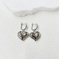 1 Paire Ovale Coeur Rouge Élégant Princesse Mignon Le Cuivre Plaqué Or 18K Placage Boucles D'oreilles main image 4