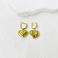 1 Paire Ovale Coeur Rouge Élégant Princesse Mignon Le Cuivre Plaqué Or 18K Placage Boucles D'oreilles main image 3