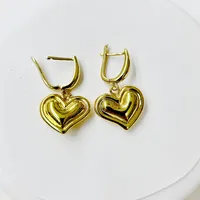 1 Pair Oval Red Heart Elegant Princess Cute Copper 18K Gold Plated Plating Drop Earrings main image 8