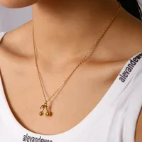 Elegant Lady 304 Stainless Steel Cherry 18K Gold Plated Women's Jewelry Set main image 1