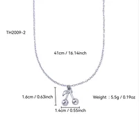 Elegant Lady 304 Stainless Steel Cherry 18K Gold Plated Women's Jewelry Set sku image 3