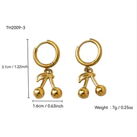 Elegante Señora Acero Inoxidable 304 Cereza Chapados En Oro De 18K Mujeres Conjunto De Joyas main image 9