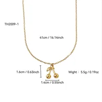 Elegant Lady 304 Stainless Steel Cherry 18K Gold Plated Women's Jewelry Set main image 2