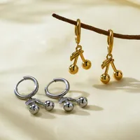 Élégant Femme Acier Inoxydable 304 Cerise Plaqué Or 18K Femmes Ensemble De Bijoux main image 8