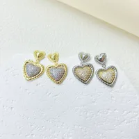 1 Pair Red Heart Elegant Princess Glam Copper 18K Gold Plated White Gold Plated Zircon Plating Inlay Drop Earrings main image 1