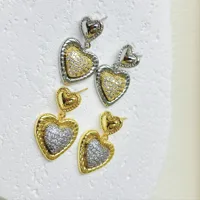 1 Pair Red Heart Elegant Princess Glam Copper 18K Gold Plated White Gold Plated Zircon Plating Inlay Drop Earrings main image 3