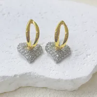 1 Pair Red Heart Elegant Glam Modern Style Copper 18K Gold Plated Zircon Plating Drop Earrings main image 4