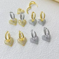 1 Par Corazón Rojo Elegante Glamour Estilo Moderno Cobre Chapados En Oro De 18K Circón Enchapado Pendientes De Gota main image 1