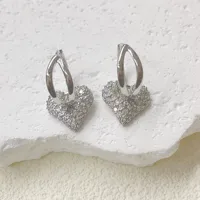 1 Pair Red Heart Elegant Glam Modern Style Copper 18K Gold Plated Zircon Plating Drop Earrings main image 6
