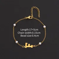 Letter Casual Simple Style Classic Style 304 Stainless Steel Artificial Pearl Copper Bracelets Wholesale sku image 6