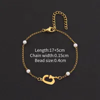 Letter Casual Simple Style Classic Style 304 Stainless Steel Artificial Pearl Copper Bracelets Wholesale sku image 7
