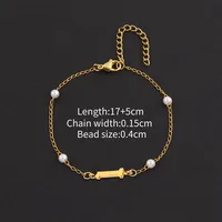 Letter Casual Simple Style Classic Style 304 Stainless Steel Artificial Pearl Copper Bracelets Wholesale sku image 9