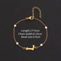 Letter Casual Simple Style Classic Style 304 Stainless Steel Artificial Pearl Copper Bracelets Wholesale sku image 12