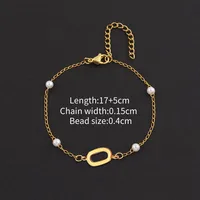 Letter Casual Simple Style Classic Style 304 Stainless Steel Artificial Pearl Copper Bracelets Wholesale sku image 15