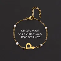 Letter Casual Simple Style Classic Style 304 Stainless Steel Artificial Pearl Copper Bracelets Wholesale sku image 16