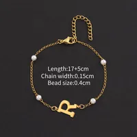 Letter Casual Simple Style Classic Style 304 Stainless Steel Artificial Pearl Copper Bracelets Wholesale sku image 17