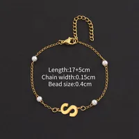 Letter Casual Simple Style Classic Style 304 Stainless Steel Artificial Pearl Copper Bracelets Wholesale sku image 18