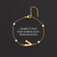 Letter Casual Simple Style Classic Style 304 Stainless Steel Artificial Pearl Copper Bracelets Wholesale sku image 20