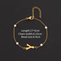 Letter Casual Simple Style Classic Style 304 Stainless Steel Artificial Pearl Copper Bracelets Wholesale sku image 22