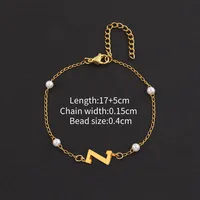 Letter Casual Simple Style Classic Style 304 Stainless Steel Artificial Pearl Copper Bracelets Wholesale sku image 23