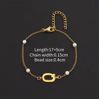 Letter Casual Simple Style Classic Style 304 Stainless Steel Artificial Pearl Copper Bracelets Wholesale sku image 24
