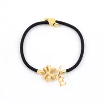 Letter Bow Knot Elegant Simple Style Classic Style 304 Stainless Steel Nylon Copper Drawstring Bracelets Wholesale sku image 5