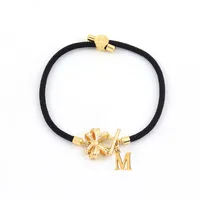 Letter Bow Knot Elegant Simple Style Classic Style 304 Stainless Steel Nylon Copper Drawstring Bracelets Wholesale sku image 13