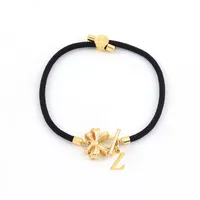 Letter Bow Knot Elegant Simple Style Classic Style 304 Stainless Steel Nylon Copper Drawstring Bracelets Wholesale sku image 23